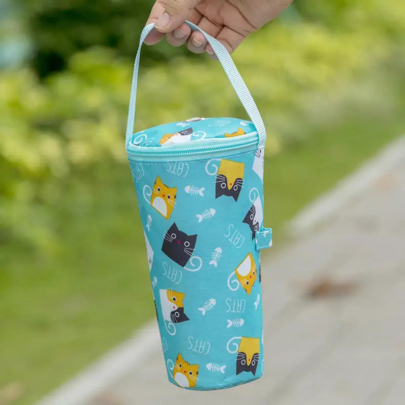 Portable Milk Tea Tote Bag Heat Preservation Bag Carrying Insulated Cup Cover Umbrella Bag Handbag Camping Drinkware Accessories