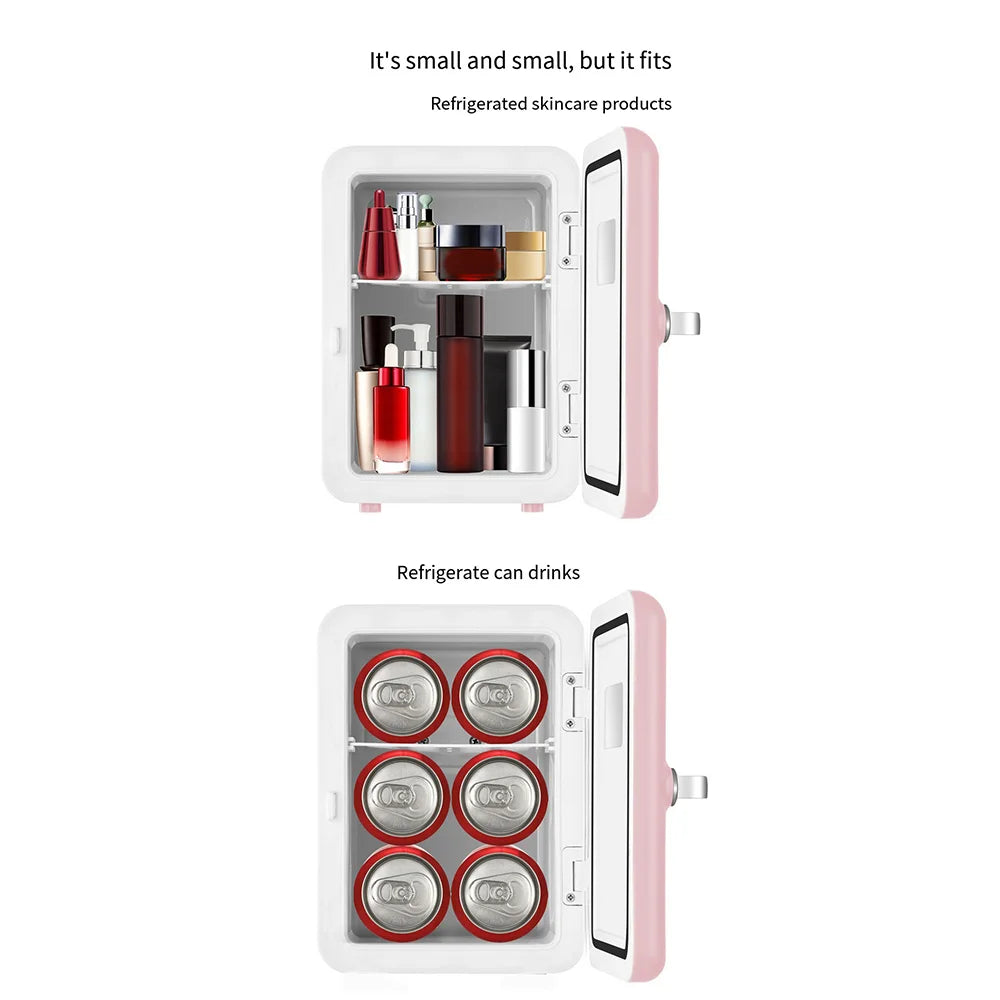 Mini Refrigerator for Cosmetics, Holds 4L Portable Fridge Cooler for Skincare,Cars, Offices,Dormitories Makeup Cooler