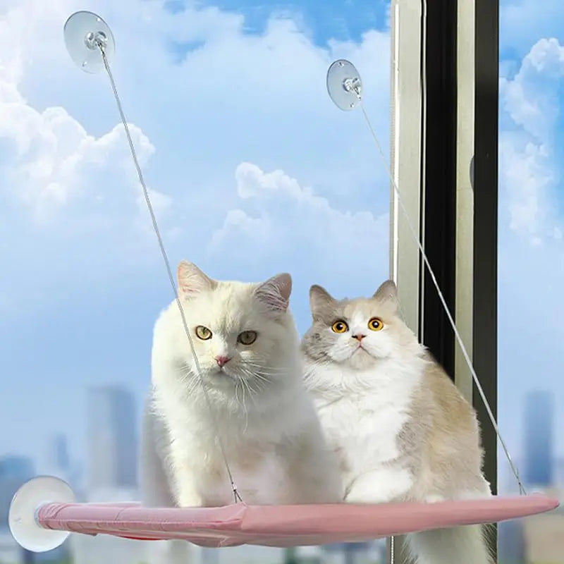 Cat Window Hammock Hanging Cat Bed Bearing Cat Sunny Window Seat for Indoor Cats Sleeping Space Saving Window Mounted Cat Bed