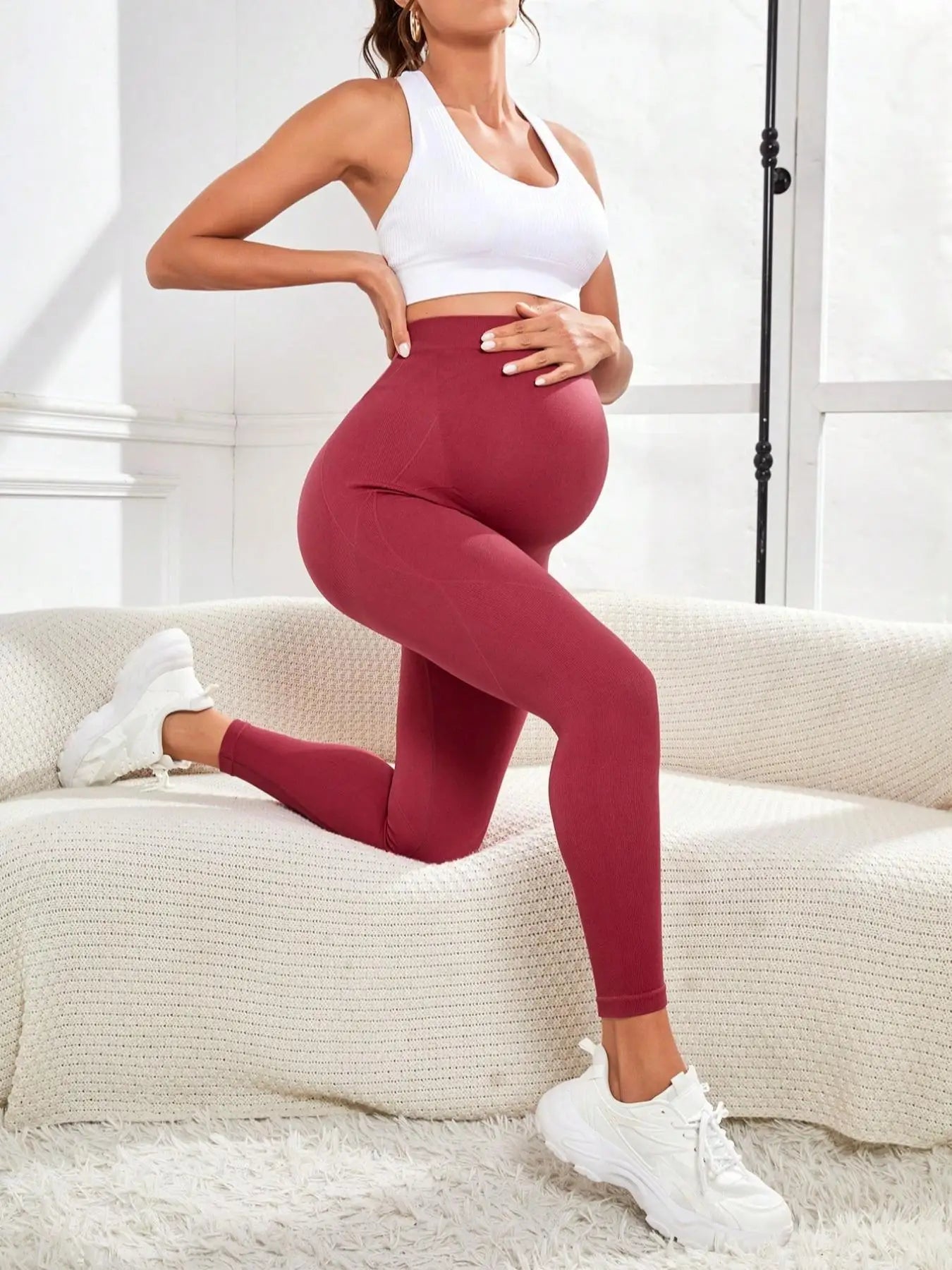 High Waist pregnancy Leggings Maternity clothes for pregnant women Belly Support Knitted Leggins Body Trousers