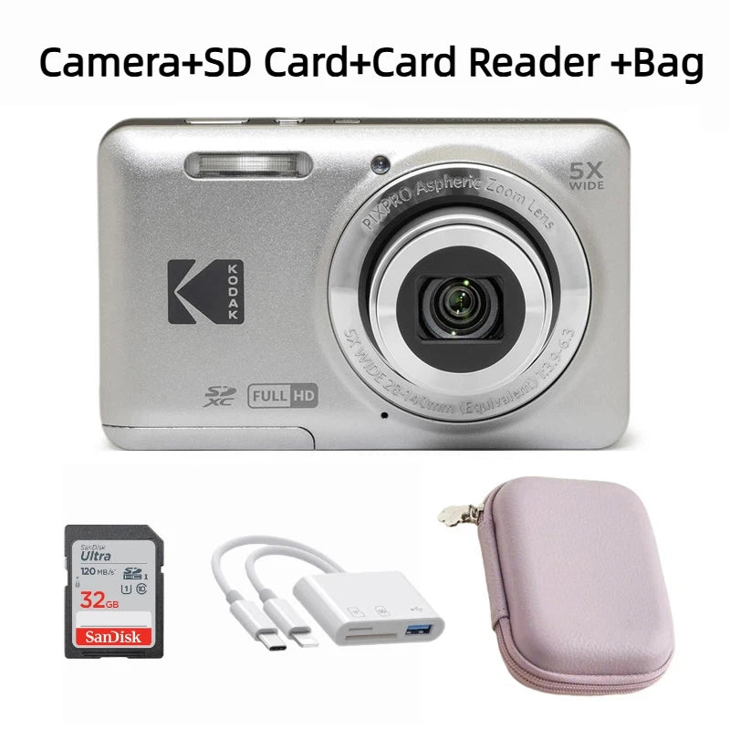 KODAK PIXPRO FZ55-RD 16MP Digital Camera 5X Optical Zoom 28mm Wide Angle 1080P Full HD Video 2.7" LCD Vlogging Camera