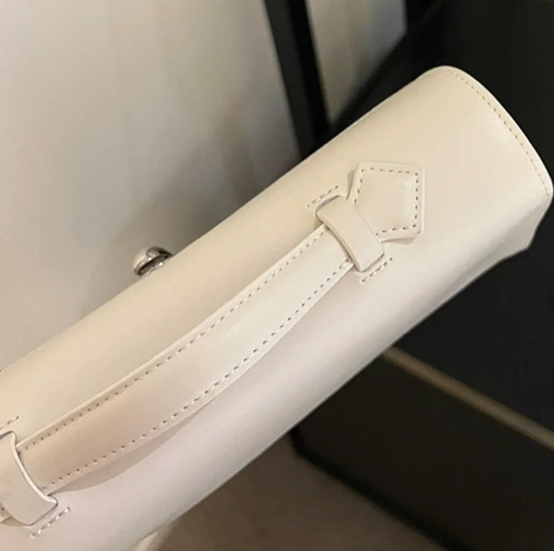 SAVETTE Brand Genuine Leather Small Square Bag Rectangular Baguette Tote Women's Simple Handbag