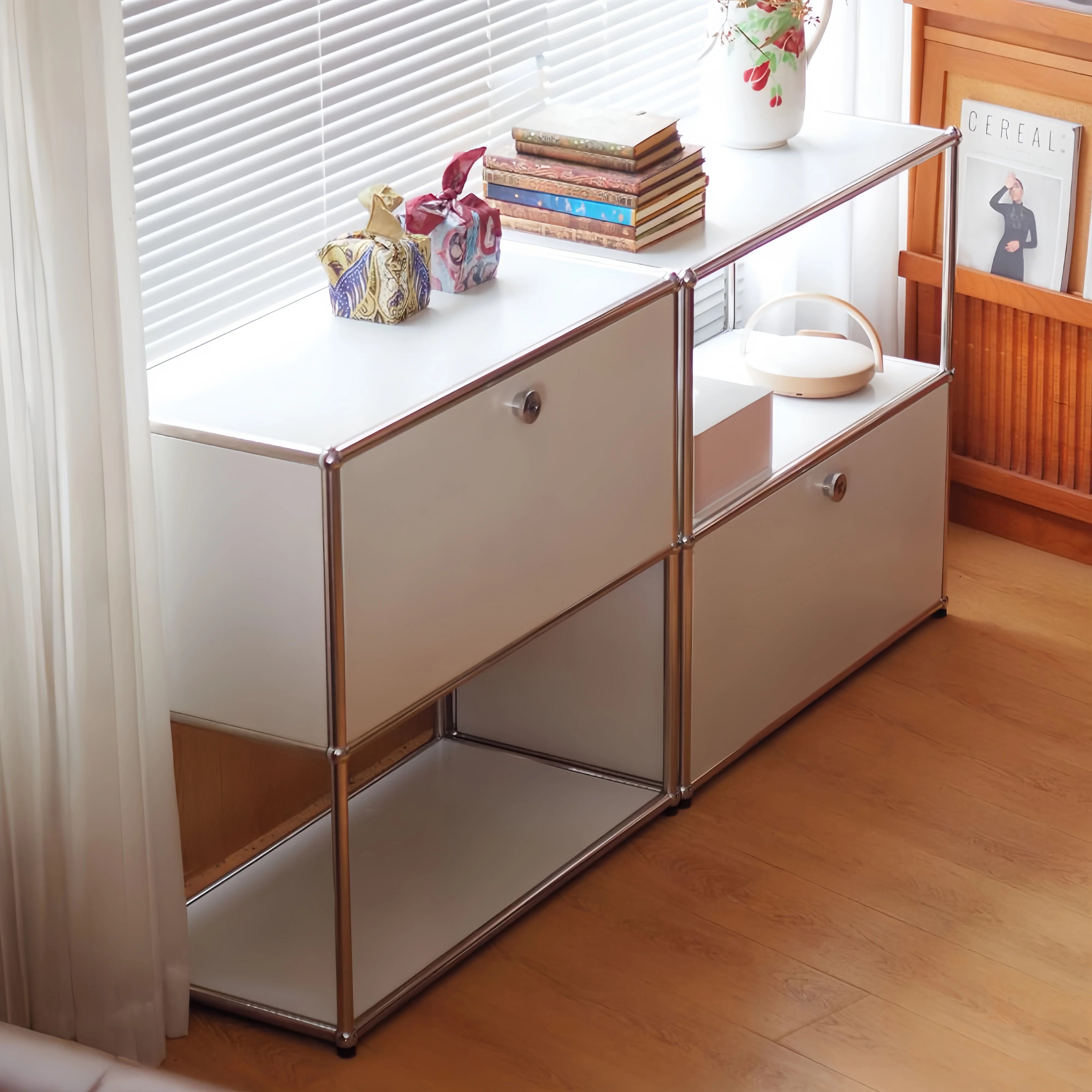 Cabinet for living room Storage locker drawer type storage Bedroom chest of drawers Organizer furniture Dual cabinet combination