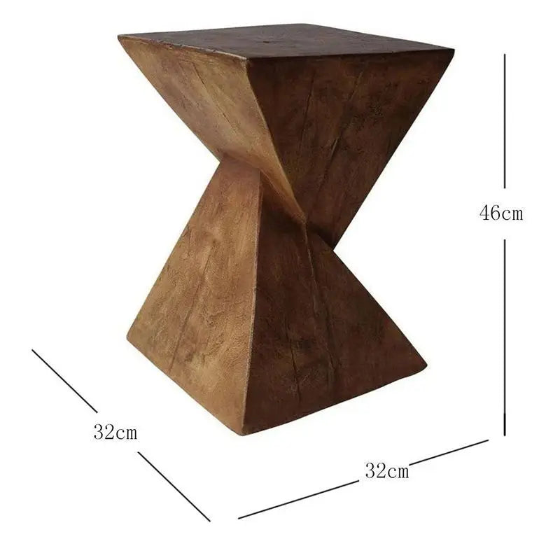 X&D Nordic Minimalist Magnesium Oxide Tea Table Art Homestay Living Room Sofa Imitation Wood Grain Edge Table Bedroom Table 2025