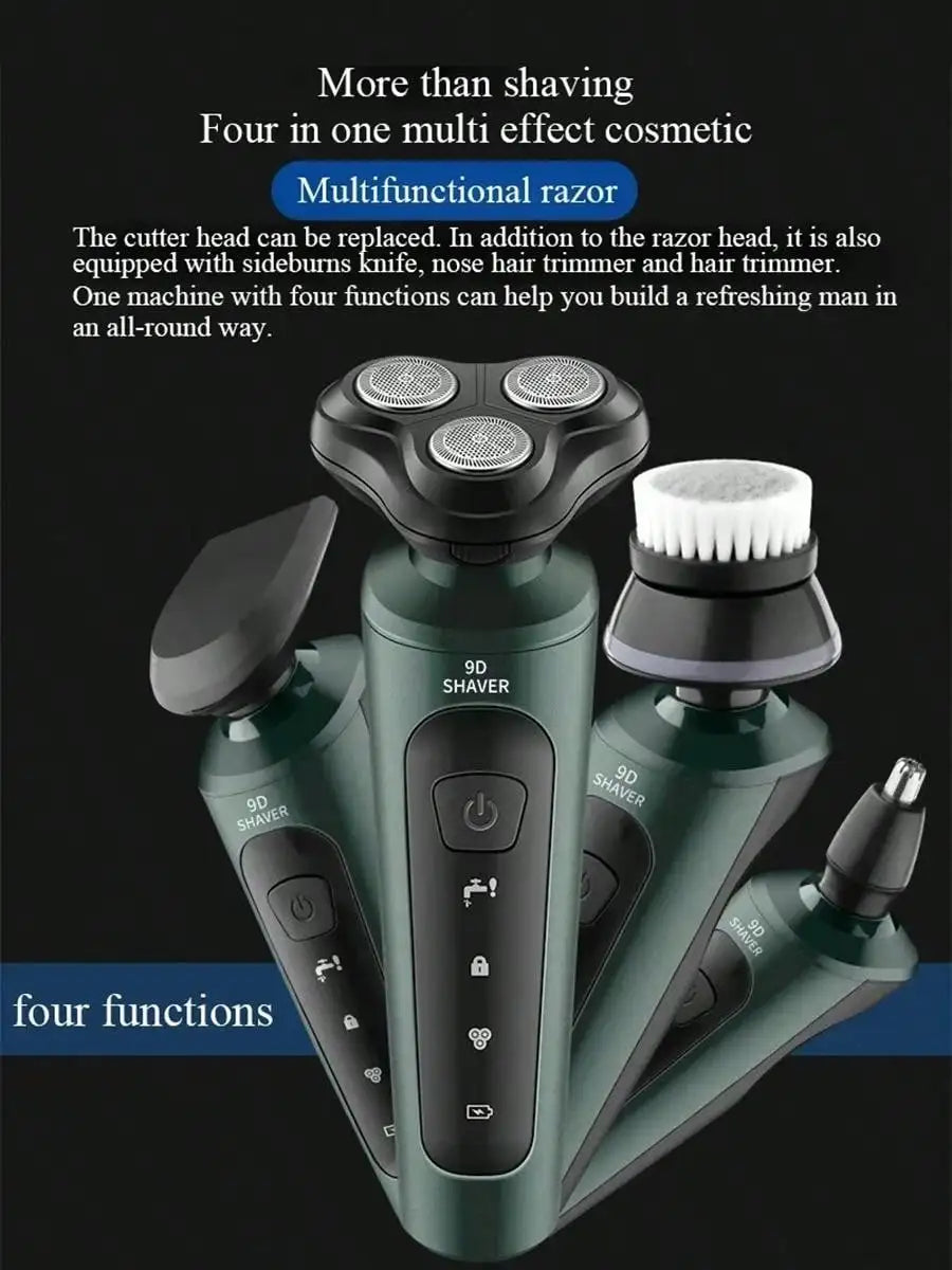 9D Electric Shavers For Men Waterproof Electric Trimmer Razor Wet  Dry Use Rechargeable Battery Rotary Shavers Machine Shaving