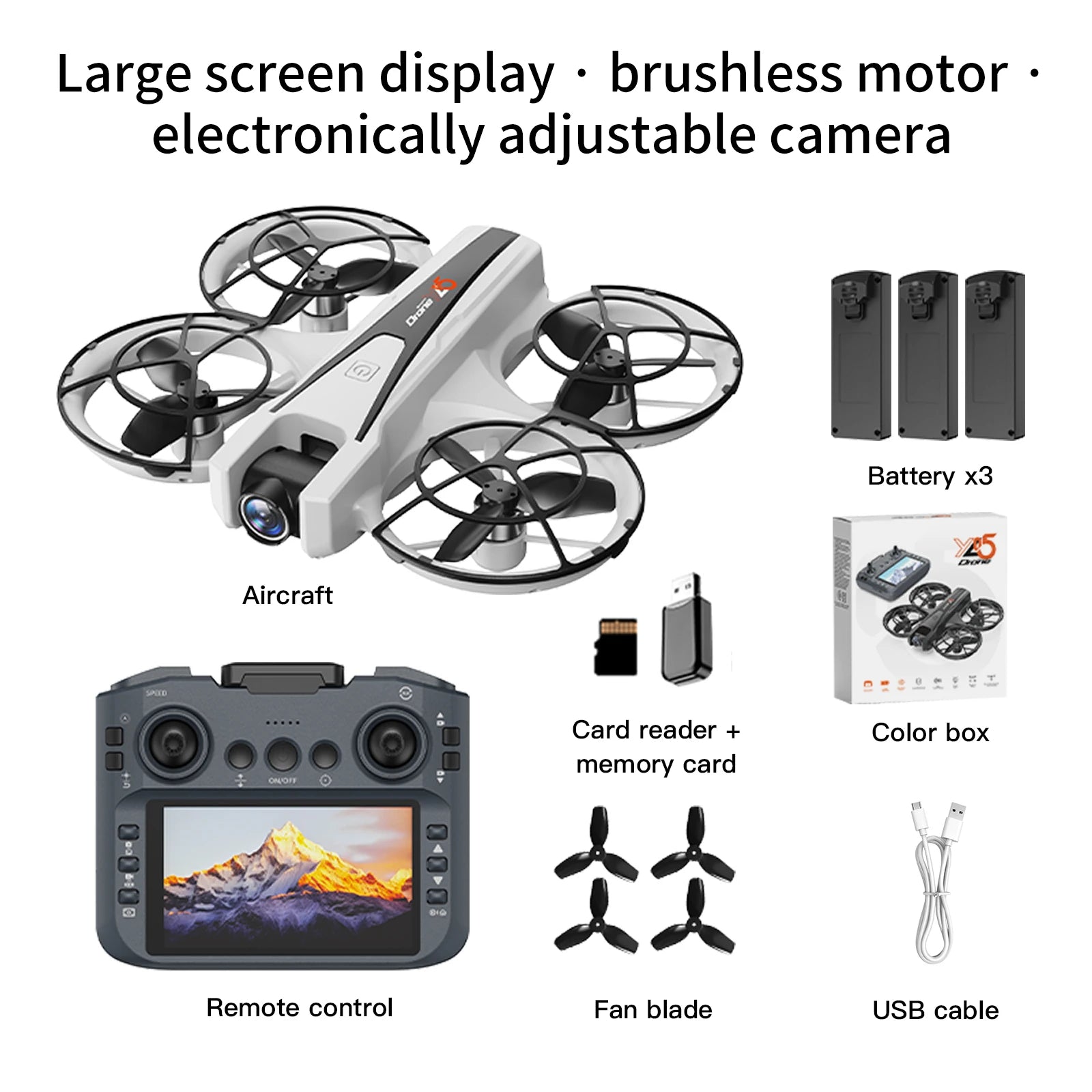 2025 YL05 Drone 8K HD Camera Screen Remote Control Brushless RC Helicopter 360° Flip Quadcopter Dron RC Toys Gift For Kid Boy