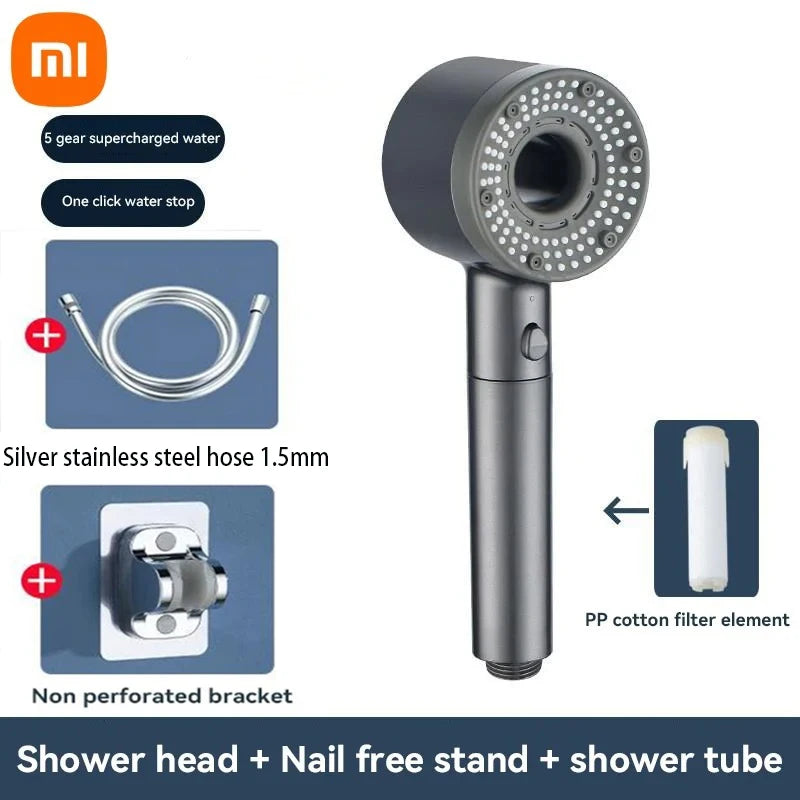 Xiaomi 5-Modes Shower Heads High Pressure Mijia ShowerHead Set Portable Rainfall Faucet Tap Bathroom Bath Home Bathroom Upgrade