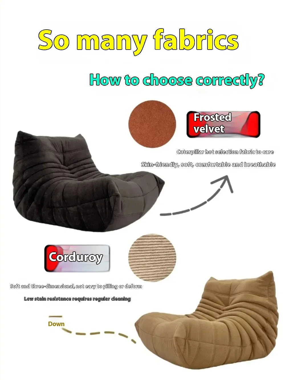 Fashion Freehand Space Original First Layer Cowhide Three-person Italian Minimalist Togo Caterpillar Lazy Sofa Lazy Sofa