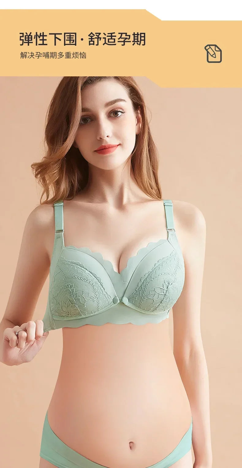 Front Open Nursing Bra Maternity Cotton Breastfeeding Pregnant Women Bralette Wire Free Maternal Underwear Lactation Clothes