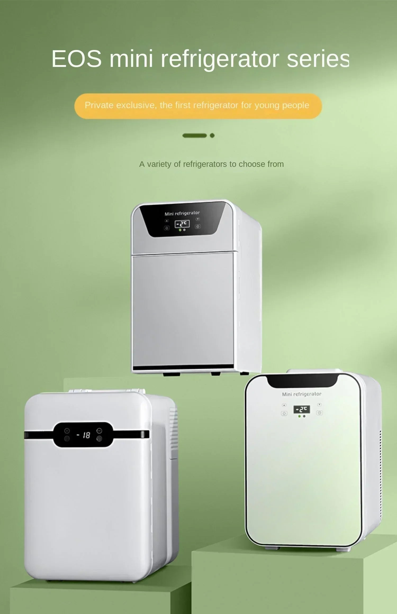 220V EOS Mini Compact Refrigerator for Bedroom, Dorm Room, Office and Travel CAB