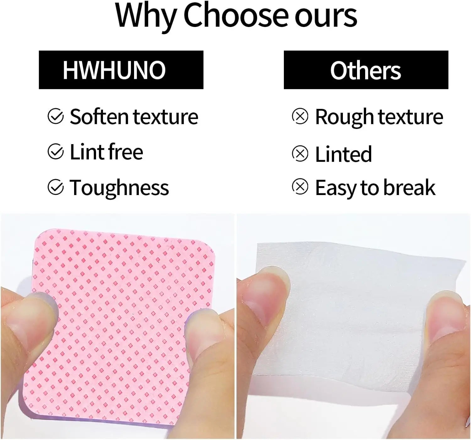 200PCS Lint-Free Nail Wipes - Streak-Free Cotton Pads for Eyelash Glue Bottle Cleaning & Makeup Tool Degreasing (Salon Grade)