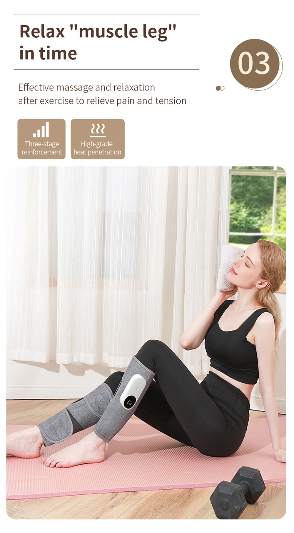 Electric Heated Calf Massager Wireless Air Pressure Leg Massager Hot Compress Calf Massage Machine Promote Blood Circulation