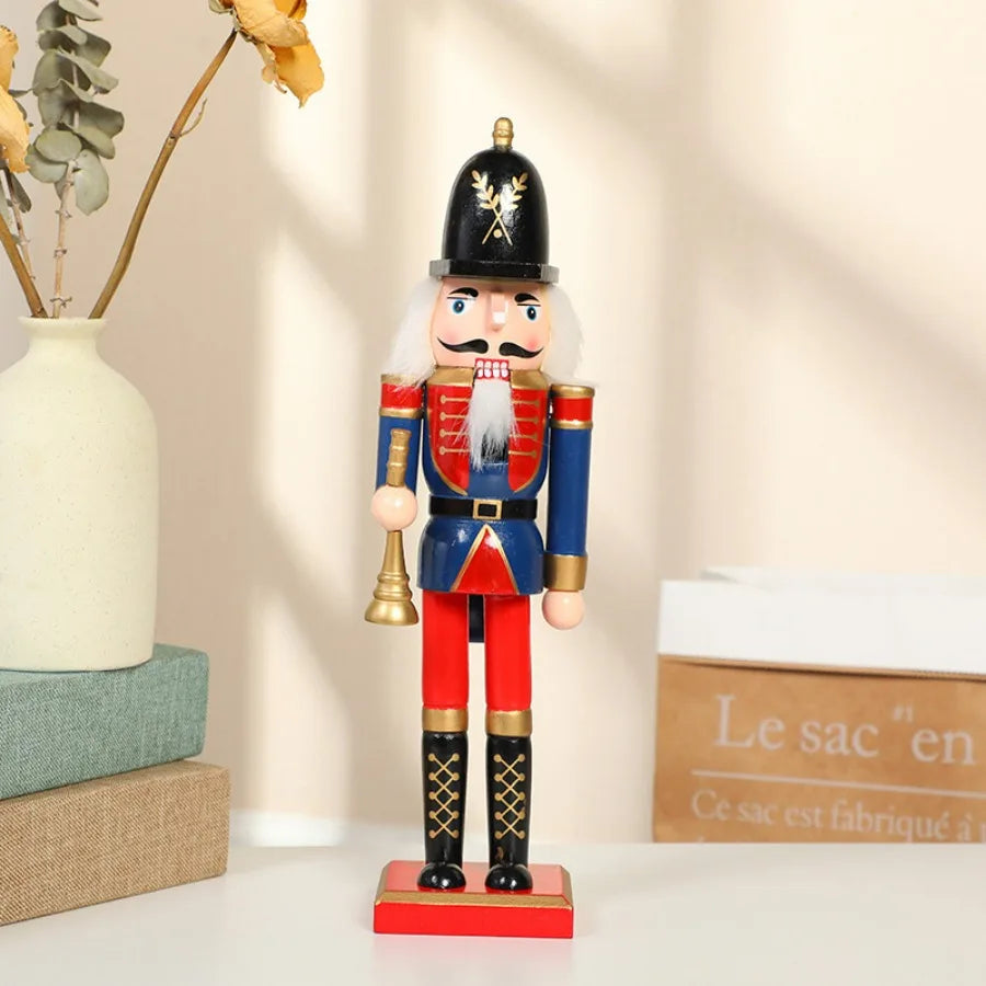 1Pcs 30CM Nutcracker Puppet Soldier Decoration Painted Vintage Design Christmas Elements Home Tabletop Decorations