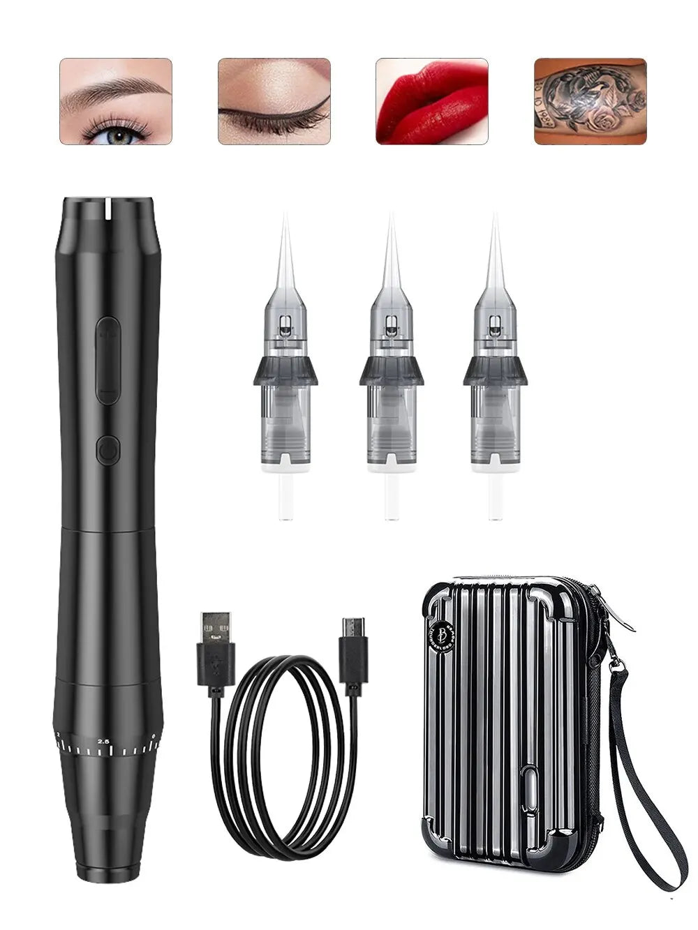 New Wireless Tattoo Machine Rotary Tattoo Pen Original German Motor Power Battery 1200mAh Fast Charge Stroke 3.5mm