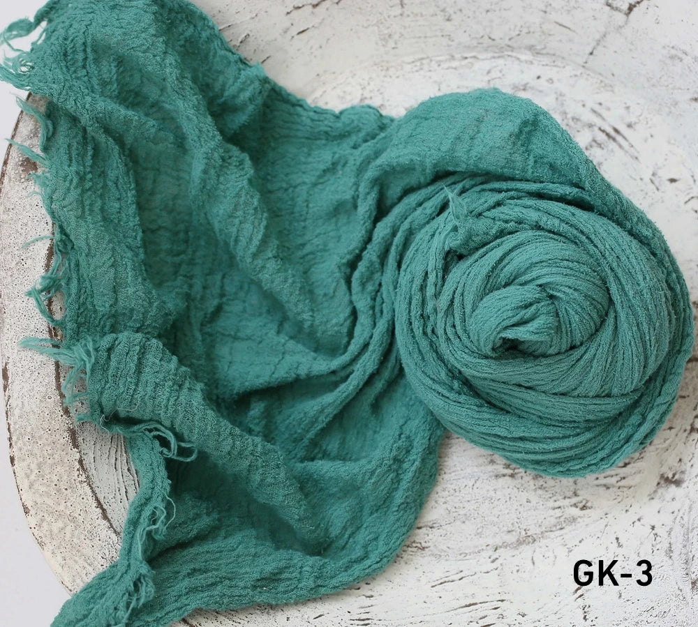 Seersucker Wrap Newborn Photography Props Soft Cotton Gauze Baby Swaddle Blanket Infant Studio Photo Basket Backdrop Accessories