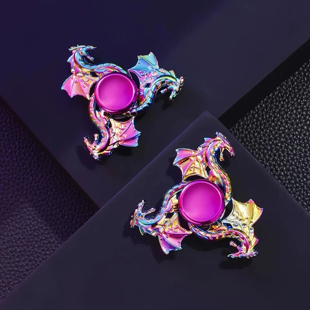 1pc Durable Metal Finger Spinner, Colorful Sky Soaring Dragon Adult Cool Toy with Long-Lasting Spin Time