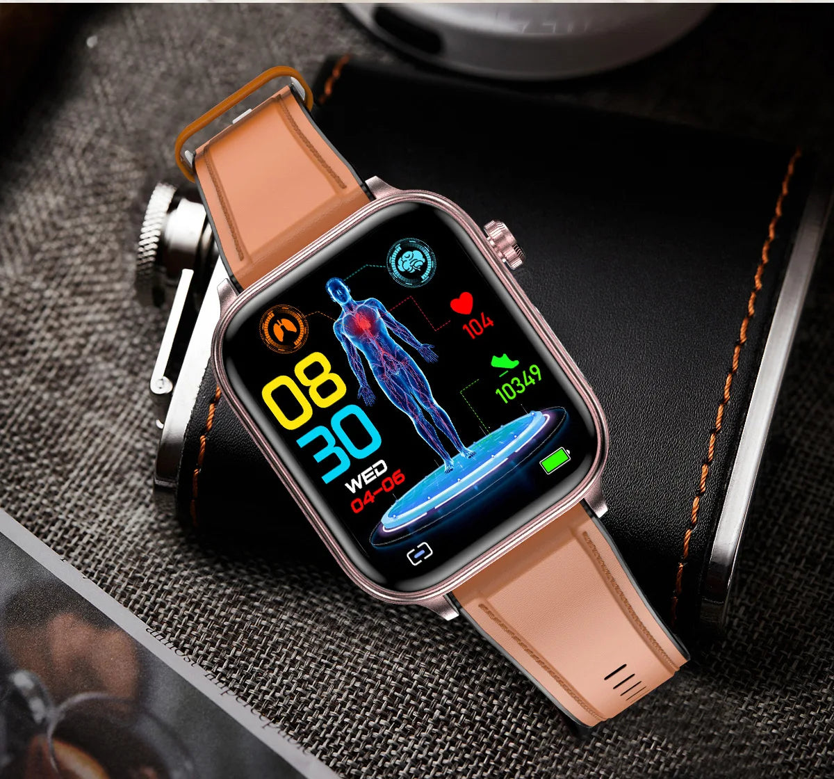 2024 New ECG+PPG Medical Grade Smart Watch Men Blood Glucose Blood Lipid Uric Acid Monitoring Bluetooth Call Health Smartwatches