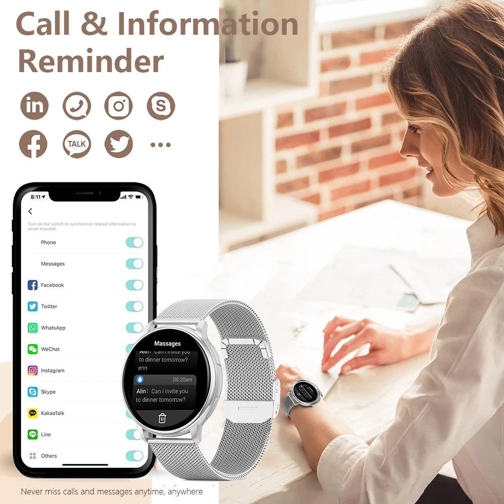 MEVADEN Bluetooth Call Smart Watch Women Fashion Watches Custom Dial Sport Fitness Health Tracker Smartwatch for Android IOS Y22