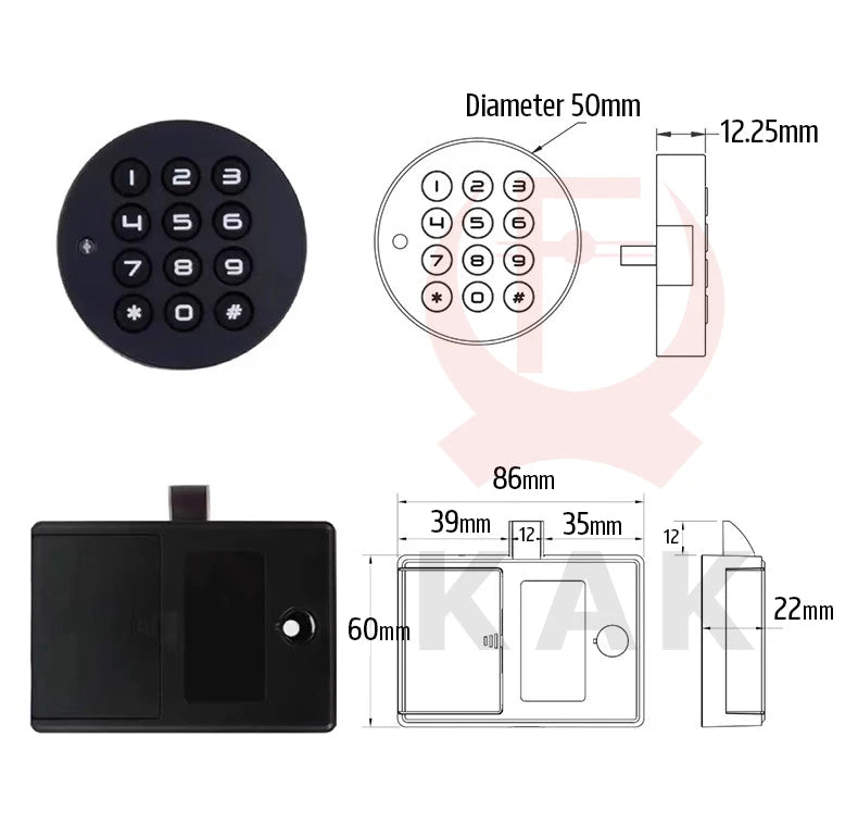 KAK Security Cabinet Password Locks Keyless Door Lock Drawer Combination Code Lock for Gym Locker Lock Electronic Furniture Lock
