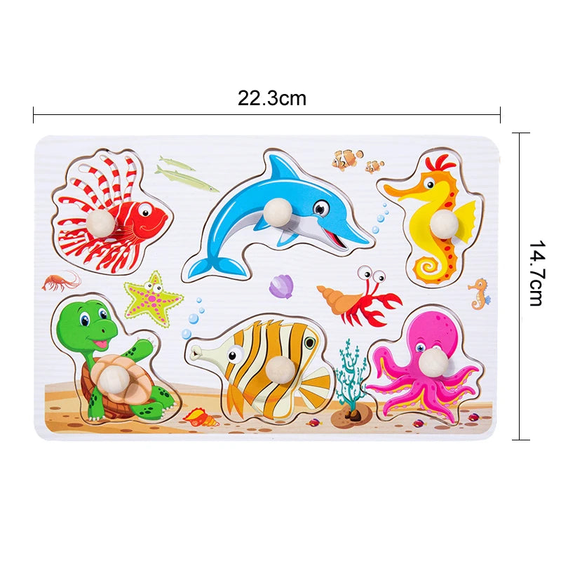 30cm Kid Early educational toys baby hand grasp wooden puzzle toy alphabet and digit learning education child wood toy