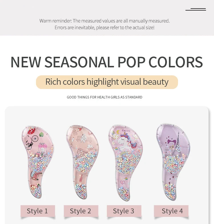 Children's Hair Smoothing Comb Anti-static Massage Hair Brush Tangle Detangle Shower Massage Hairbrush Comb Salon Hair Styl Tool