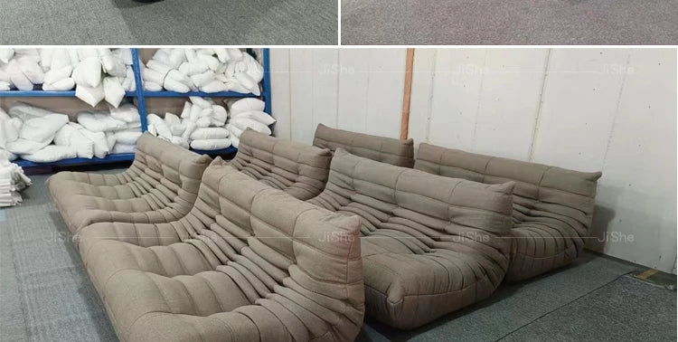 Collection house designer togo floor-to-ceiling single sofa Nordic balcony study lazy caterpillar Internet celebrity cream sofa