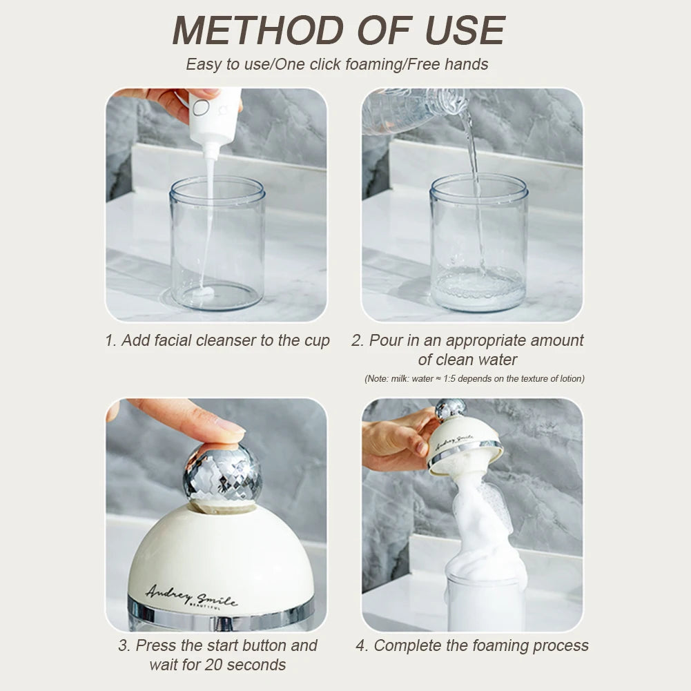 Portable Washable Fully Electric Facial Cleanser And Shower Gel Quick Foaming Cleaning Tool Suitable For Suitable For Daily Life