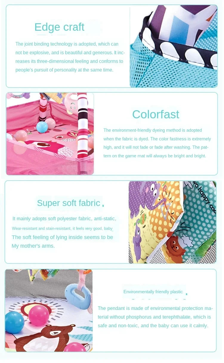 Baby Fitness Frame Early Education Crawling Game Blanket Puzzle Multi Fence Crawling Mat Enlightenment Toys Baby Play Mats