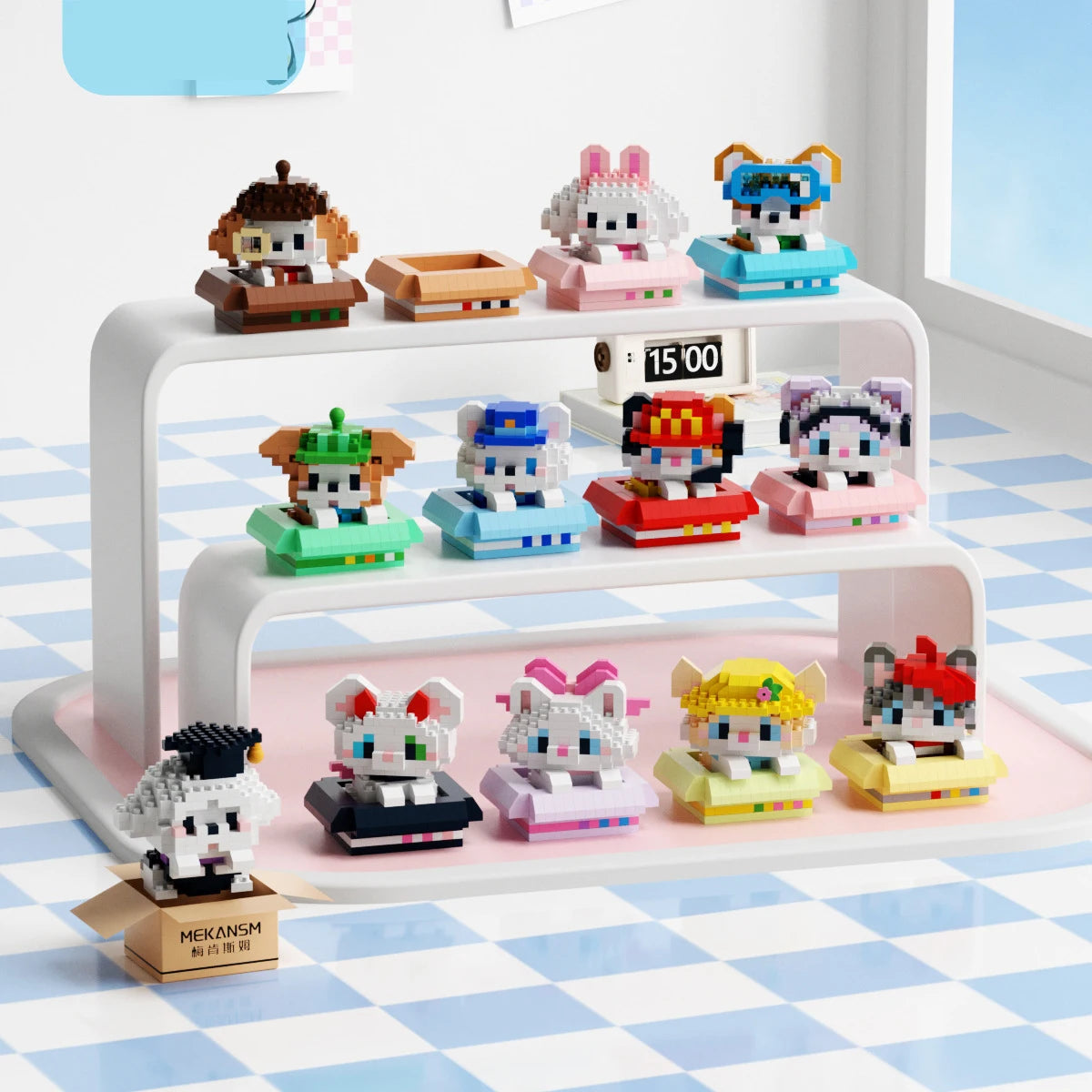 Animal Small Particle Dog Cat  Mini Building Blocks DIY Assembly Brick Sets Educational Toys for Kid 10 To 12 Year Birthday Gift