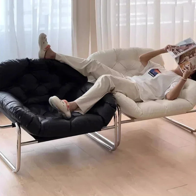 Leather Single Living Room Armchair Adjustable Recliner Chairs Comfortable Backrest Chair Light Luxury Living Room Furniture