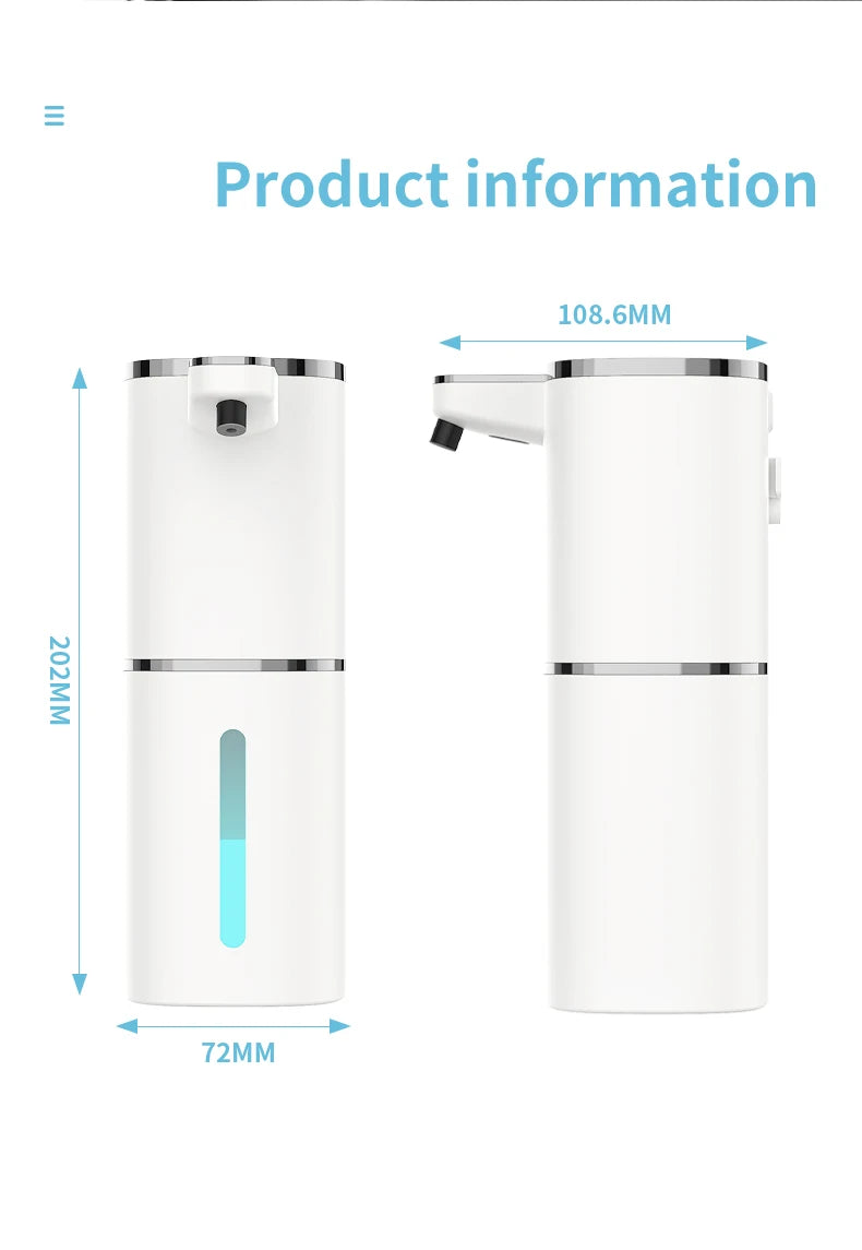 400ML Light Display Wall-Mounted Or Desktop 4-Levels Adjustable Induction Infrared Electric Automatic Smart Sense Soap Dispenser