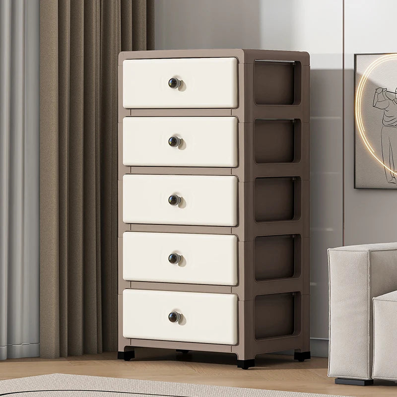 Mobile Multi-Layer Drawer Storage Cabinet,Large Capacity Bedside Table with Wheels for Bedroom/Kitchen/Living Room