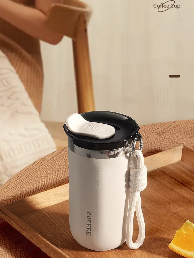 JUSTINLAU Business Thermal Mug Insulated Water Cup Stainless Steel Portable Cold Coffee Cup Gift Cup Leakproof Travle Drinkware