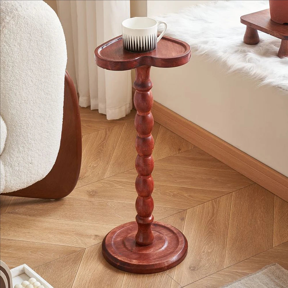 Solid Wood Corner Side Table Luxury Multi-Functional Table for Sofa/Bedside With Storage Shelf Candle Holder Modern Living Room