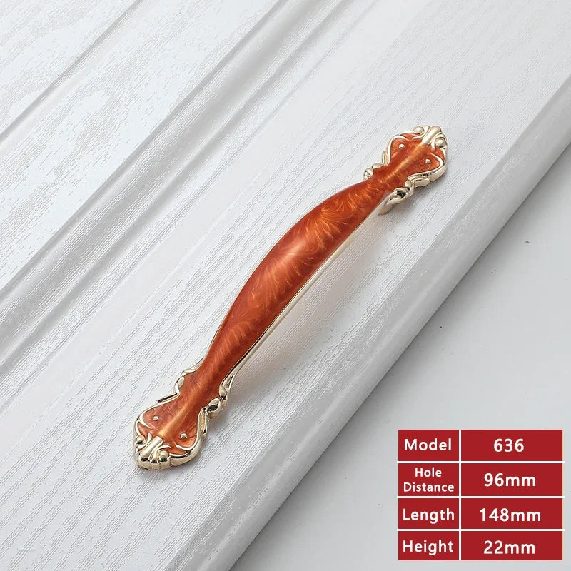 YM Red Amber Cabinet Handles Drawer Knobs for Kitchen Dressers Closets Wardrobe - Furniture Storage Door Pulls