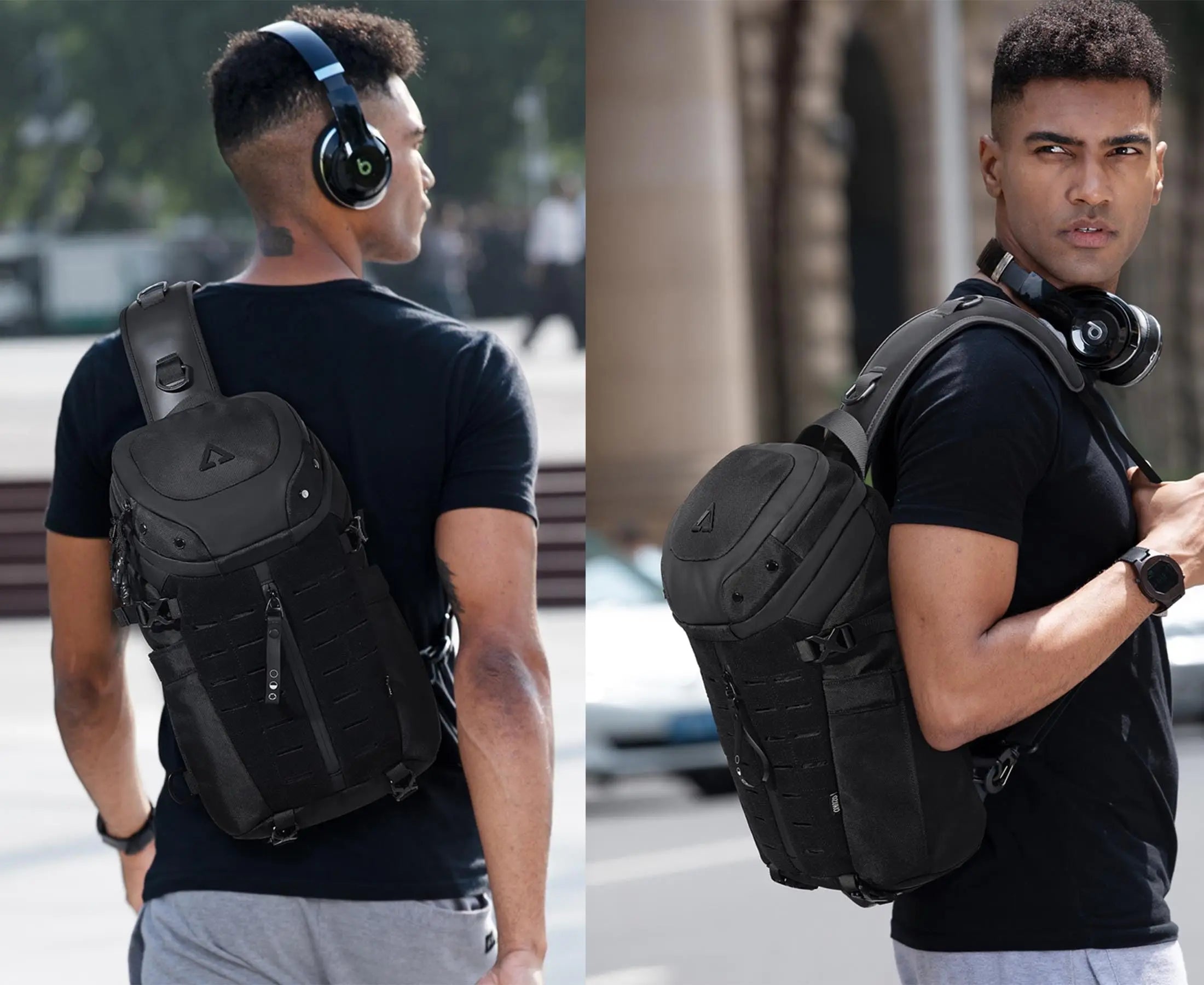 Anti Theft Sling Bag Shoulder Crossbody Backpack Waterproof Chest Bag with USB Charging Port Lightweight Casual Daypack