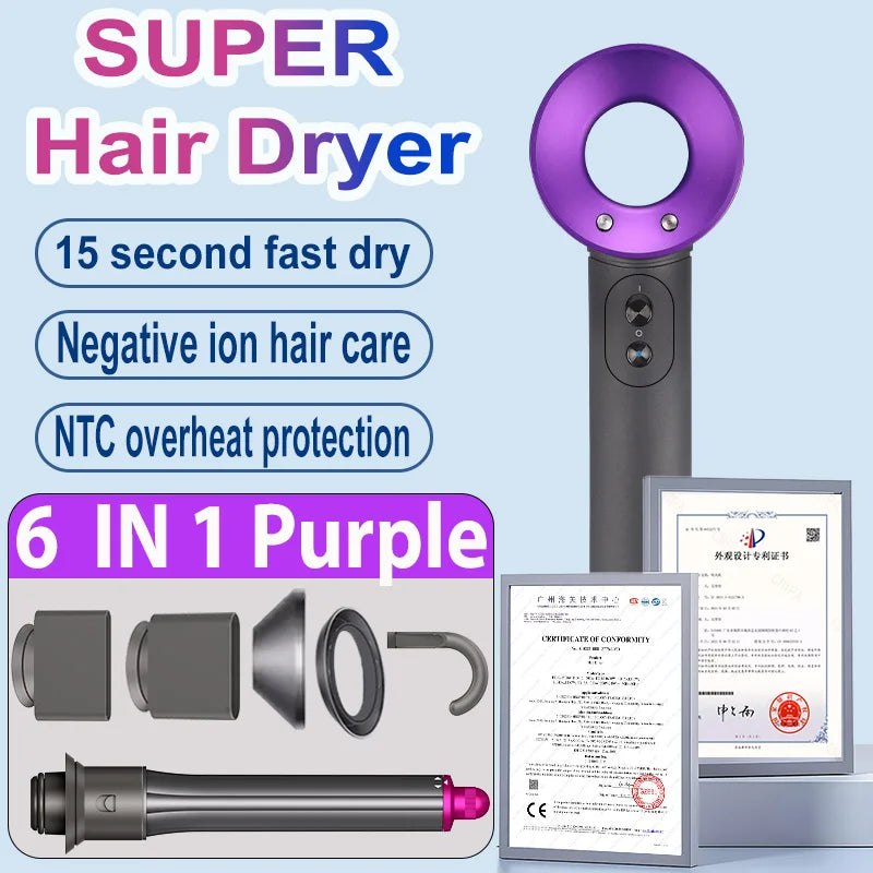 1600W Professional Hair-care Negative Ion Hair dryer 220V Leafless Hairdryer High Speed household Blow Dryer Salon Style Tool
