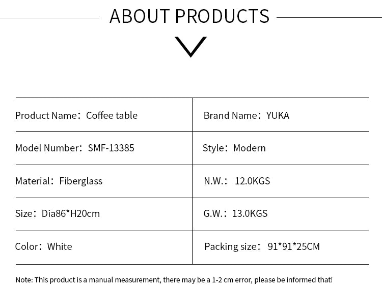 modern design round cement  glass top minimalist combination coffee table set living room furniture