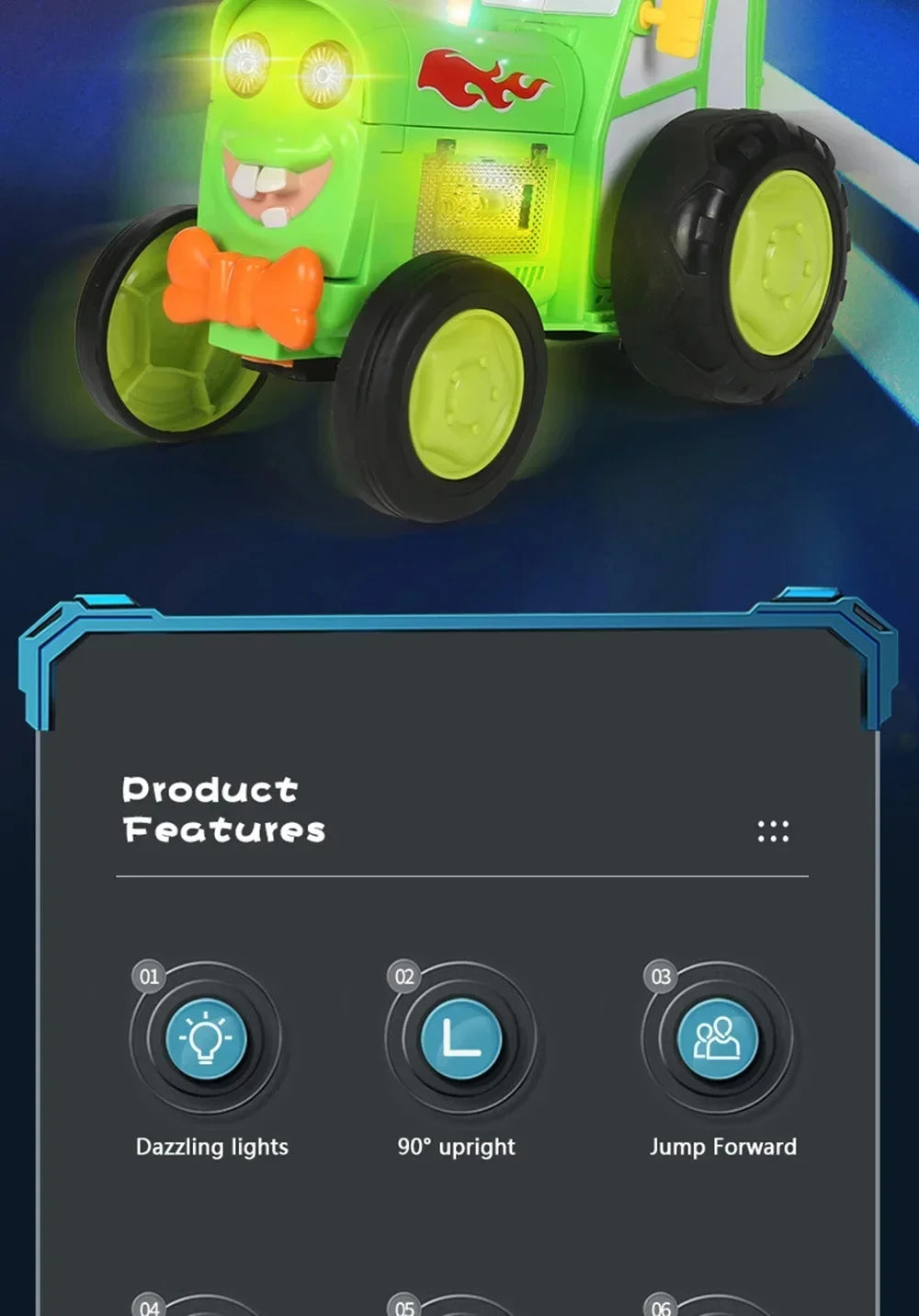 Crazy Jumping Stunt Car Wireless Infrared Remote Control Car Dance Lights Music Swing Fun New And Unique Children's Toys