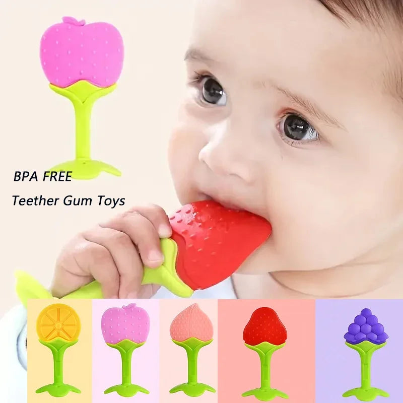 Teething Baby Toy Silicone Teether for Teeth Babies Accessories Newborn Fruit Sucking Chew Toys For Newborn Baby BPA-Fre Gift