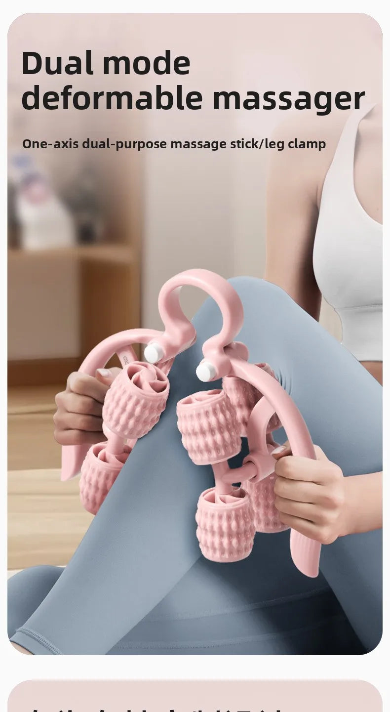 8-wheel multi-functional leg massager ring leg roller thigh calf muscle relaxation lazy neck leg full body massager