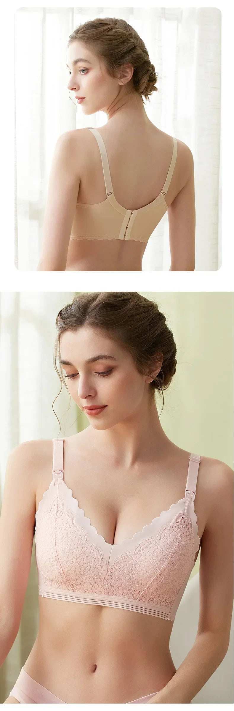 New Lace Up Buckle Without Steel Ring to Prevent Sagging Breastfeeding Bra is Soft and Comfortable For Pregnant Women in Large