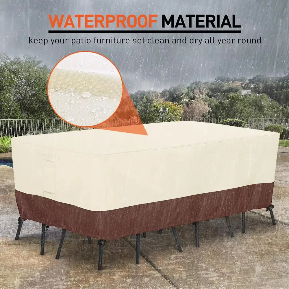 420D HEAVY DUTY Outdoor Garden Furniture Cover for Sofa Table Chair Patio Waterproof Wind-Proof Anti-UV Against Rain Snow