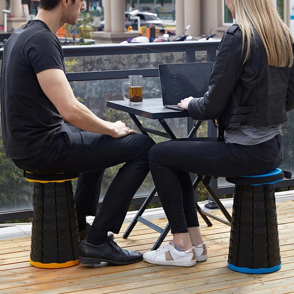 Portable Folding Telescopic Stool Lightweight Plastic Subway Queuing Chair Outdoor Camping Chair Fishing Seat