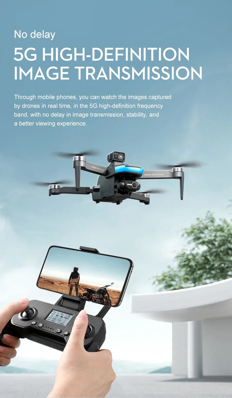 NEW S9S MAX MINI Drone 4K 2-Axis PTZ HD Dual Camera Laser Obstacle Avoidance Brushless Motor GPS 5G WIFI RC FPV Quadcopter Toys