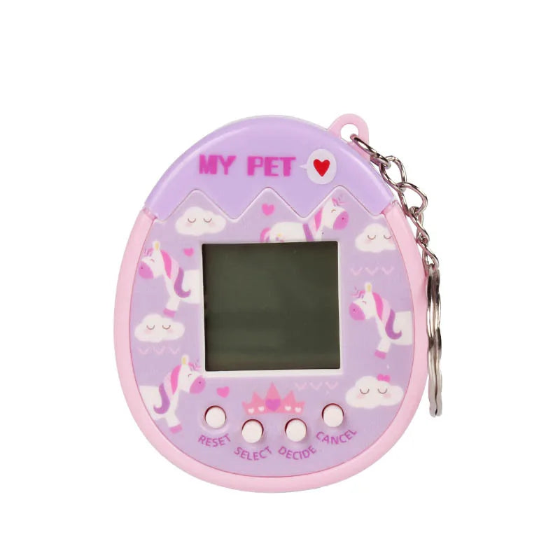 2Pcs Cute Cartoon Mini Handheld Electronic Pet Game Console Random Color Virtual Pet Raising Machine Electronic Toy