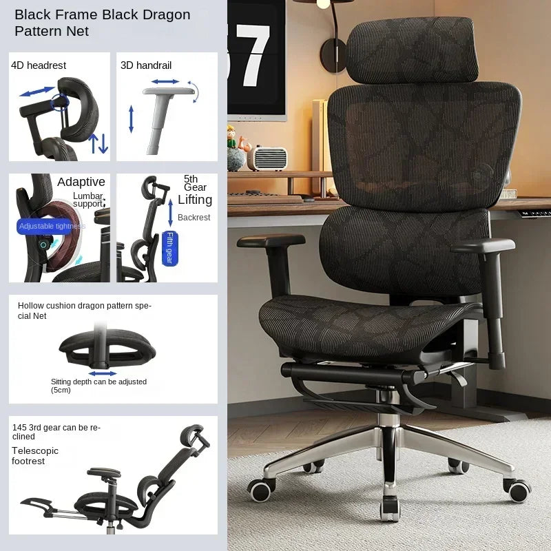 Ergonomic Chair Lumbar Computer Chair Home Comfort Sedentary Gaming Reclining Office Chair for Desk News Chaise Gaming Chair
