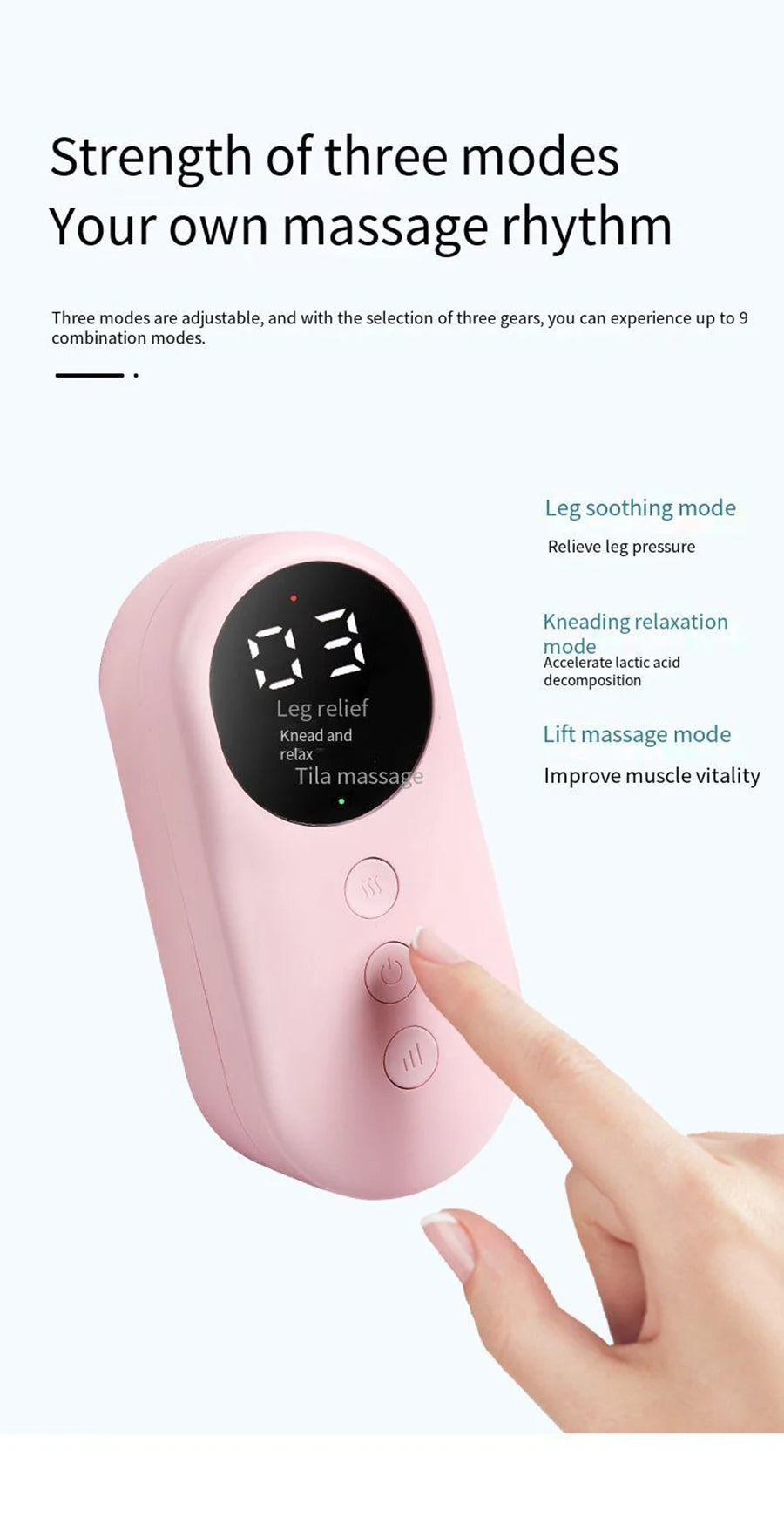 Wireless Smart Leg Massager TypeC Charging 360° Air Pressure Calf Hot Compress Massager 3 Mode Adjustable Relax Foot Calf Muscle