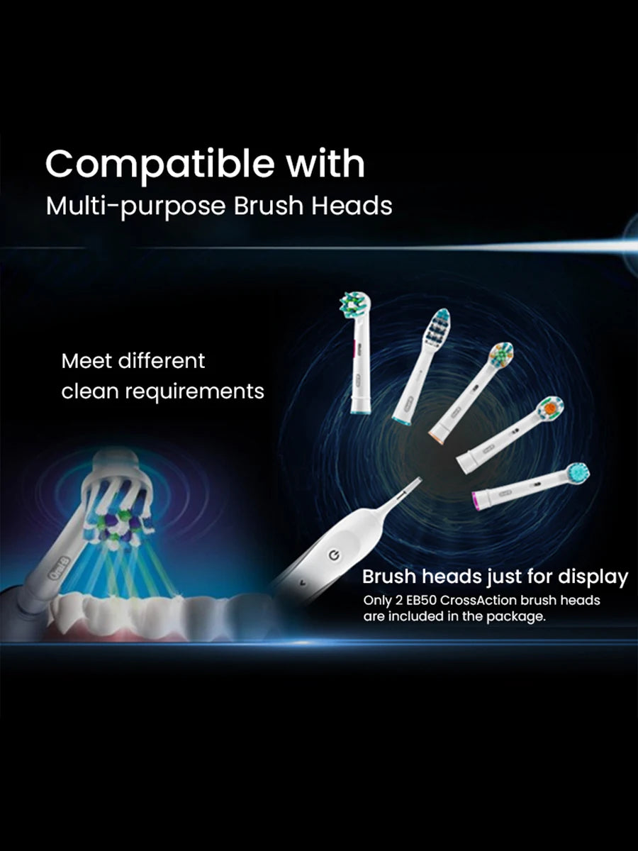 Oral B Rotation Electric Toothbrush AA Battery 7600 Rpm Cross Action Cleaning Teeth Tooth Brush with Brush Refills