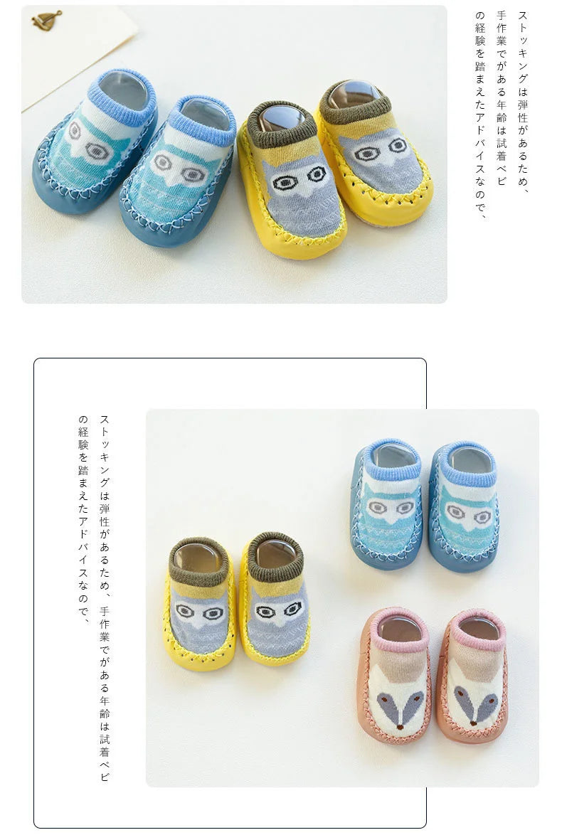 Baby Socks Slippers With Rubber Soles Girl Boy Infant Newborn Children Floor Socks Shoes Anti Slip Soft Sole Toddlers Indoor